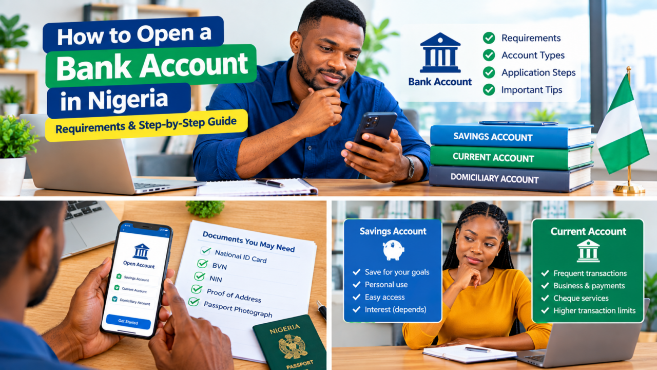 Learn how to open a bank account in Nigeria, the documents you may need, account types, verification steps, and important things to check before applying.